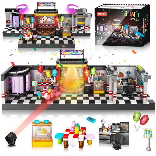 Five Nights Security Breach Stage Building Blocks Toys, Classic Horror Game Stage Building Set, Home Decoration Great Birthday Present for Teens, Collectible Present for Game Fans (1388PCS)