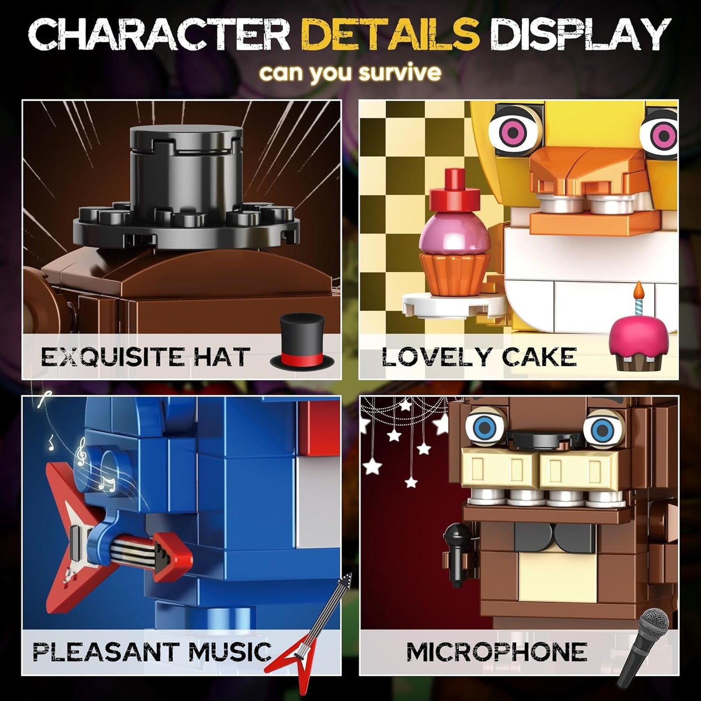 Five Nights Security Breach Building Blocks Toys, Classic Horror Game Five Nights 5 Pcs Action Figures, Great Birthday Presents for Teens, Collectible Present for Game Fans(988PCS)