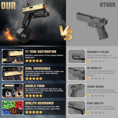 Model Gun Building Blocks Set, Building Bricks Toy Guns, Guns Buildings Toys for Boys Kids Adults Sniper Set Shootable, Toy Pistol Model Kit for Military Fan