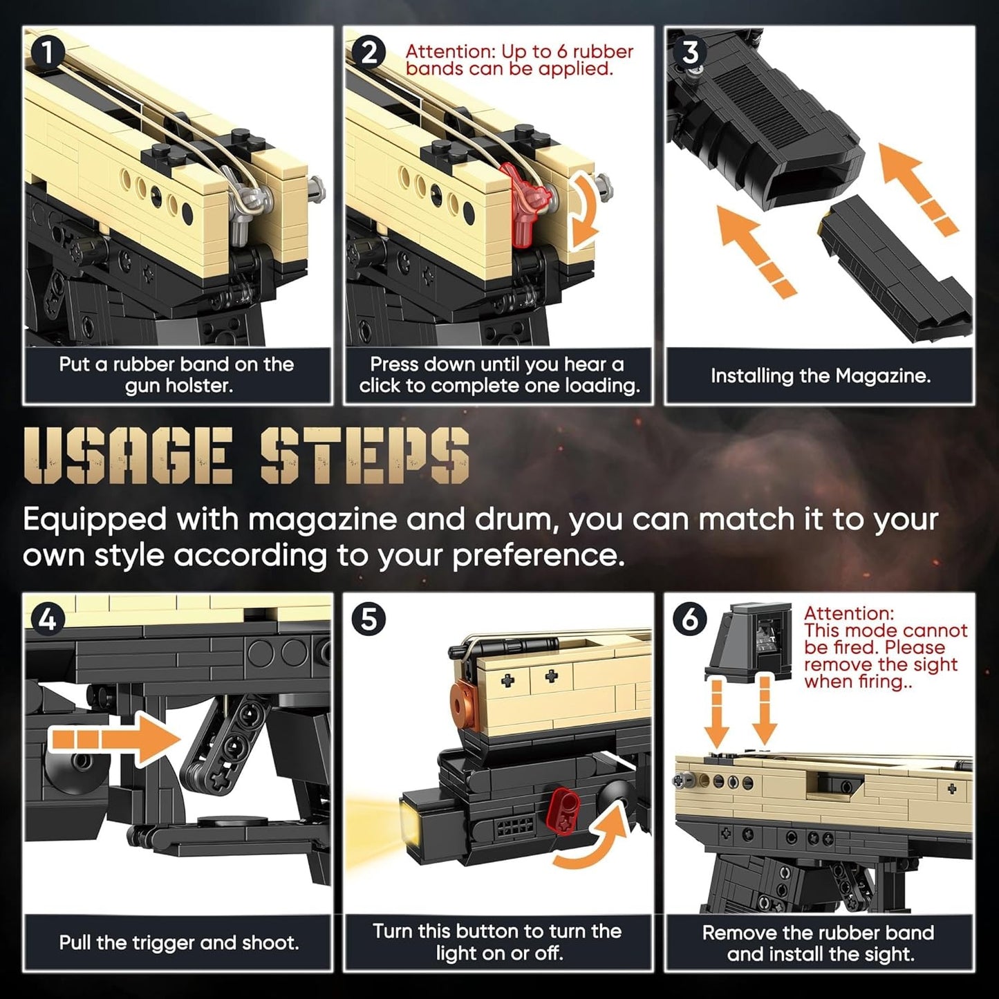 Model Gun Building Blocks Set, Building Bricks Toy Guns, Guns Buildings Toys for Boys Kids Adults Sniper Set Shootable, Toy Pistol Model Kit for Military Fan