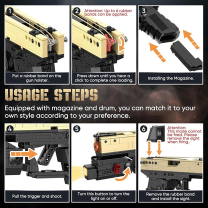 Model Gun Building Blocks Set, Building Bricks Toy Guns, Guns Buildings Toys for Boys Kids Adults Sniper Set Shootable, Toy Pistol Model Kit for Military Fan