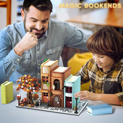 Bookend Magic House Building kit, Home Decorative for Building Block Toy, Bookcase Miniature House Model Building, Cool Bookshelf Organizer and Home Decor 1488pcs