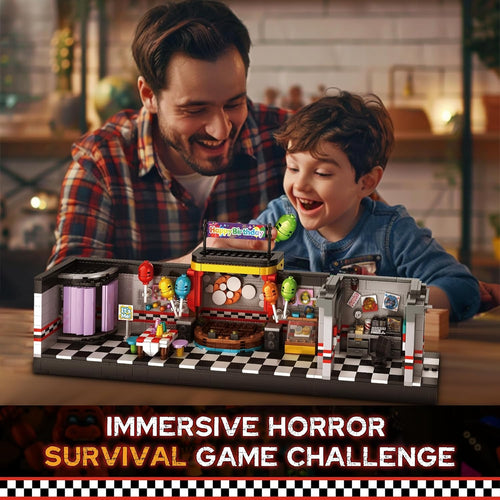 Five Nights Security Breach Stage Building Blocks Toys, Classic Horror Game Stage Building Set, Home Decoration Great Birthday Present for Teens, Collectible Present for Game Fans (1388PCS)